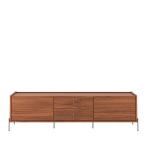 Rack para Tv até 75" 2 Gavetas 2 Portas Jasper 220 Cm - Canella C/ Champanhe