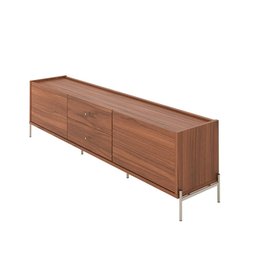 Rack para Tv até 75" 2 Gavetas 2 Portas Jasper 220 Cm - Canella C/ Champanhe - 4