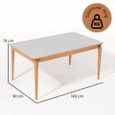 Ver imagem 3 de Conjuto Sala de Jantar com 1 Mesa Tampo Laminado com Vidro 160cm e 6 Cadeiras Verona