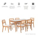 Ver imagem 6 de Conjuto Sala de Jantar com 1 Mesa Tampo Laminado com Vidro 160cm e 6 Cadeiras Verona