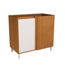 Ver imagem 1 de Balcão 92,5cm 1 Porta Canto Cozinha Milão Marrom/Branco Ártico/Freijó Rocks