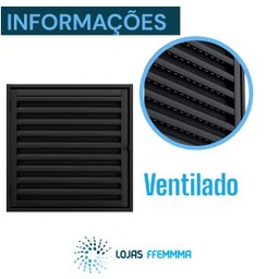 Porta Alçapão Ventilado Preto de Aço Lage Portinhola 60x60cm - 4