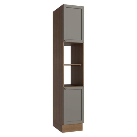 Paneleiro 40 Cm 2 Portas e 2 Nichos Rustic/cinza Vik Madesa