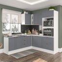 Ver imagem 1 de Cozinha 6 Peças com Rodapé Pérola Yescasa Cinza/Branco