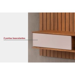 Painel Quarto P/ Tv até 70 Polegadas Lexus Ripado C/ Prateleira e Nichos179x183cm Freijó/off White - 5 Painel Quarto P/ Tv até 70 Polegadas Lexus Ripado C/ Prateleira e Nichos179x183cm Freijó/off White - 5