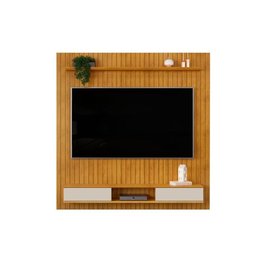 Painel Quarto P/ Tv até 70 Polegadas Lexus Ripado C/ Prateleira e Nichos179x183cm Freijó/off White - 2 Painel Quarto P/ Tv até 70 Polegadas Lexus Ripado C/ Prateleira e Nichos179x183cm Freijó/off White - 2
