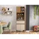 Ver imagem 2 de Armário Kit Cozinha com 3 Portas, 1 Gaveta AC4311 Marrom/Marromle/Cristalo/Petra