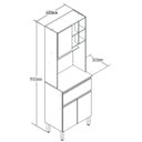 Ver imagem 7 de Armário Kit Cozinha com 3 Portas, 1 Gaveta AC4311 Marrom/Marromle/Cristalo/Petra