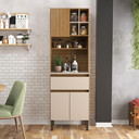 Ver imagem 1 de Armário Kit Cozinha com 3 Portas, 1 Gaveta AC4311 Marrom/Marromle/Cristalo/Petra