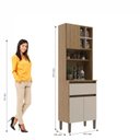Ver imagem 5 de Armário Kit Cozinha com 3 Portas, 1 Gaveta AC4311 Marrom/Marromle/Cristalo/Petra