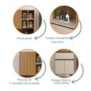 Ver mais imagens de Armário Kit Cozinha com 3 Portas, 1 Gaveta AC4311 Marrom/Marromle/Cristalo/Petra