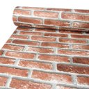 Ver imagem 1 de Adesivo Vinil Tijolinho 3d Vermelho Autocolante para Parede Quarto Sala Cozinha Decorativo
