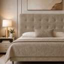 Ver imagem 2 de Cabeceira para Cama Casal Estofada 1,38 ,Mts Liz Vilajo: Suede Crush Cappucino