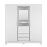 Guarda-roupa Casal com Espelho 2 Portas de Correr 4 Gavetas Finley 184 Cm - Branco - 5