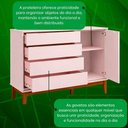 Ver imagem 3 de Comoda Sapateira Elfe Classic 1 Porta 4 Gavetas Rosa Fosco - Moveisaqui