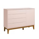 Ver imagem 1 de Comoda Sapateira Elfe Classic 1 Porta 4 Gavetas Rosa Fosco - Moveisaqui
