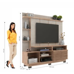 Estante Home para Tv até 65 Polegadas 2 Portas Carvalho - 3