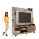 Ver imagem 3 de Estante Home para TV até 65 Polegadas Marmorizado 2 Portas Ripadas Carvalho Oak/Cristalo