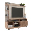 Ver imagem 2 de Estante para TV e Home Theater até 65 Polegadas 178,6CMX183CM Marmorizado 2 Portas Ripadas Carvalho Oak Cristalo Bege