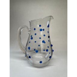 Jarra  Água Suco Vidro  1500 ml Decorada Com Mini Gemas  Azuis - 3