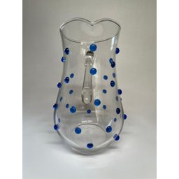 Jarra  Água Suco Vidro  1500 ml Decorada Com Mini Gemas  Azuis - 4