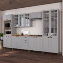 Ver imagem 1 de Armário Cozinha Modulada Completa Americana 100% MDF 350cm Provence Multimóveis Crink-CPL003 Cinza