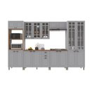 Ver imagem 2 de Armário Cozinha Modulada Completa Americana 100% MDF 350cm Provence Multimóveis Crink-CPL003 Cinza