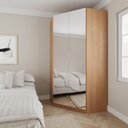 Ver imagem 1 de Guarda Roupa de Canto Closet com 6 Prateleiras e Portas de Espelho Hera CabeCasa MadeiraOriginals