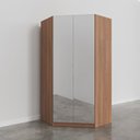 Ver mais imagens de Guarda Roupa de Canto Closet com 6 Prateleiras e Portas de Espelho Hera CabeCasa MadeiraOriginals