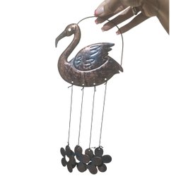 Sino Dos Ventos Flamingo Cisne Flores Enfeite Varanda Jardim Quintal Decoraçao Som Suave Relaxante B - 2