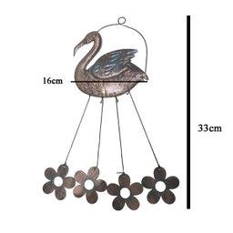 Sino Dos Ventos Flamingo Cisne Flores Enfeite Varanda Jardim Quintal Decoraçao Som Suave Relaxante B - 5