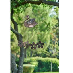 Sino Dos Ventos Flamingo Cisne Flores Enfeite Varanda Jardim Quintal Decoraçao Som Suave Relaxante B - 3