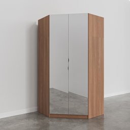 Guarda Roupa de Canto Closet com 6 Prateleiras e Portas de Espelho Hera CabeCasa MadeiraOriginals - 8