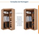 Ver imagem 3 de Guarda Roupa de Canto Closet com 6 Prateleiras e Portas de Espelho Hera CabeCasa MadeiraOriginals