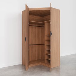 Guarda Roupa de Canto Closet com 6 Prateleiras e Portas de Espelho Hera CabeCasa MadeiraOriginals - 9