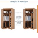 Ver imagem 4 de Guarda Roupa de Canto Closet Planejado com 6 Prateleiras e Portas de Espelho Hera CabeCasa MadeiraOriginals Marrom/Louro/Algodão
