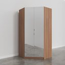 Ver mais imagens de Guarda Roupa de Canto Closet com 6 Prateleiras e Portas de Espelho Hera CabeCasa MadeiraOriginals