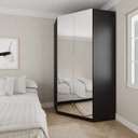 Ver imagem 1 de Guarda Roupa de Canto Closet com 6 Prateleiras e Portas de Espelho Hera CabeCasa MadeiraOriginals