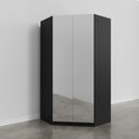 Ver mais imagens de Guarda Roupa de Canto Closet com 6 Prateleiras e Portas de Espelho Hera CabeCasa MadeiraOriginals