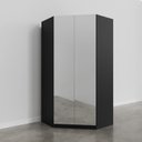 Ver mais imagens de Guarda Roupa de Canto Closet Planejado com 6 Prateleiras e Portas de Espelho Hera CabeCasa MadeiraOriginals