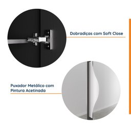 Guarda Roupa de Canto Closet com 6 Prateleiras e Portas de Espelho Modular Hera Cabecasa Madeiramade - 5