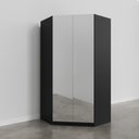 Ver mais imagens de Guarda Roupa de Canto Closet com 6 Prateleiras e Portas de Espelho Hera CabeCasa MadeiraOriginals
