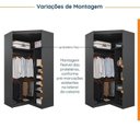 Ver imagem 3 de Guarda Roupa de Canto Closet Planejado com 6 Prateleiras e Portas de Espelho Hera CabeCasa MadeiraOriginals
