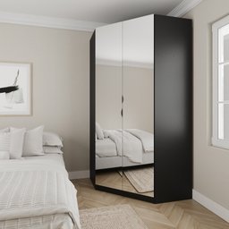 Guarda Roupa de Canto Closet com 6 Prateleiras e Portas de Espelho Modular Hera Cabecasa Madeiramade - 1