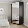 Guarda Roupa de Canto Closet com 6 Prateleiras e Portas de Espelho Modular Hera Cabecasa Madeiramade - 1