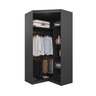 Guarda Roupa de Canto Closet com 6 Prateleiras e Portas de Espelho Modular Hera Cabecasa Madeiramade - 14
