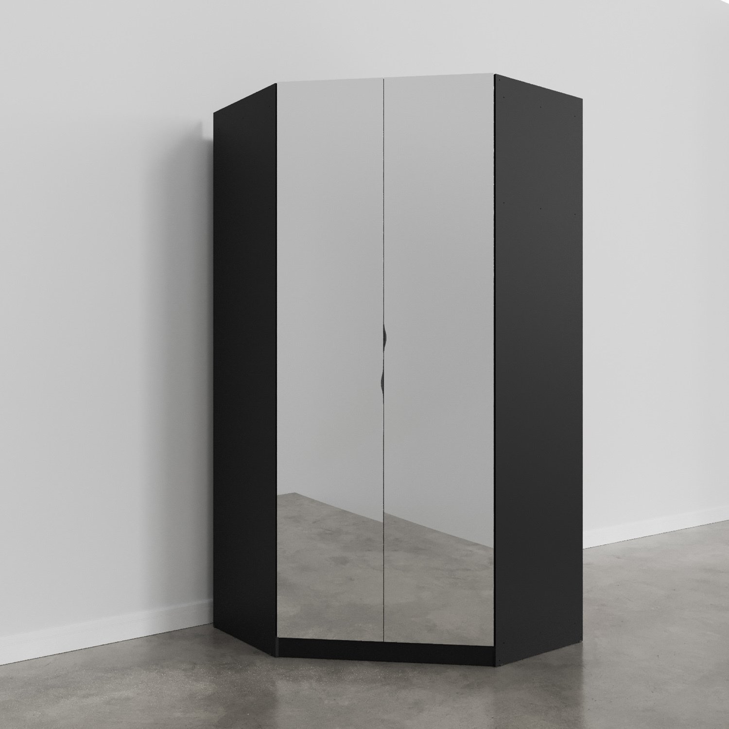 Guarda Roupa de Canto Closet com 6 Prateleiras e Portas de Espelho Modular Hera Cabecasa Madeiramade - 8