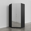 Ver mais imagens de Guarda Roupa de Canto Closet com 6 Prateleiras e Portas de Espelho Hera CabeCasa MadeiraOriginals