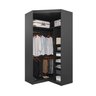Guarda Roupa de Canto Closet com 6 Prateleiras e Portas de Espelho Modular Hera Cabecasa Madeiramade - 13