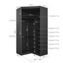 Ver imagem 2 de Guarda Roupa de Canto Closet com 6 Prateleiras e Portas de Espelho Hera CabeCasa MadeiraOriginals